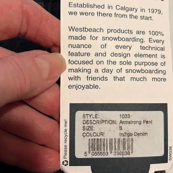 💥Westbeach Yale town Collection Snowboard Pants.   NWT - Picture 15 of 16